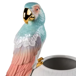 Lladro Macaw Bird Vase (Red)