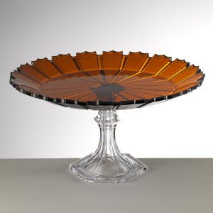 Synthetic Crystal Cake Stand Small Amber