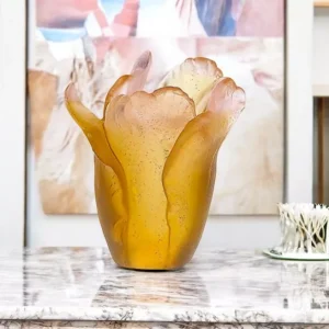 Daum Tulipe Mini Vase Amber H 7CM